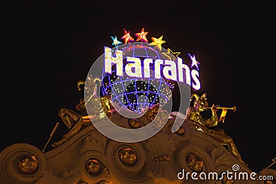 Harrah s Hotel and Casino Sign in Las Vegas