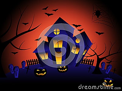 Haunted House Indicates Trick Or Treat And Autumn