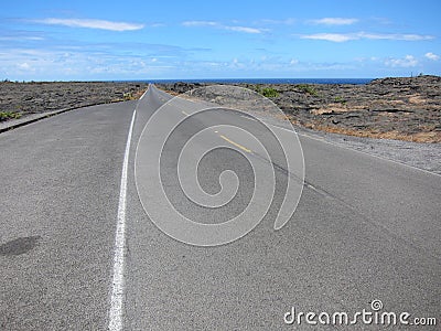 Hawaii Lava road to the sea