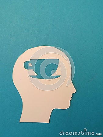 Head and cup. paper cutting