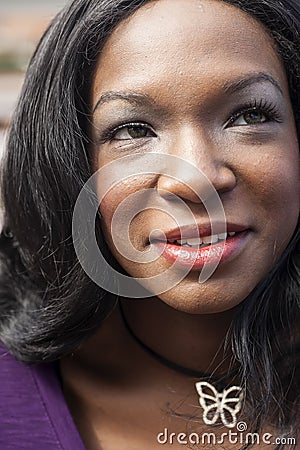 Head Shot of Beautiful African American Woman