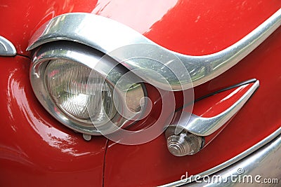 Headlight detail of a vintage French car