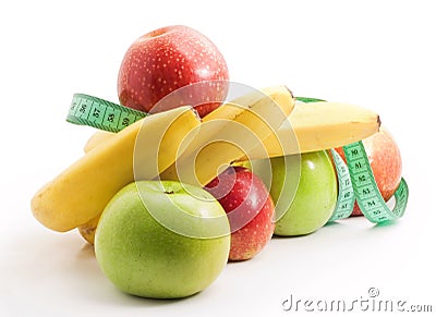 Healthy Food, Apples And Bananas Royalty Fre