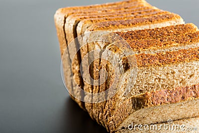 Heap of toasted bread slices