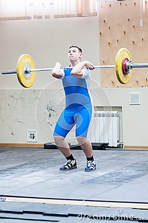 Heavy athletics, weightlifter