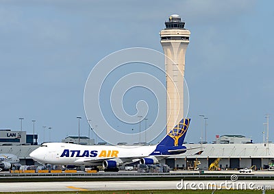 Heavy cargo jet at Miami Airport