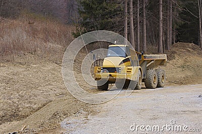 Heavy Dump Truck with Copy Space