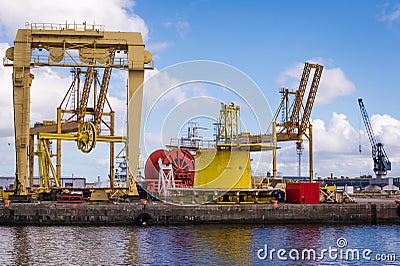 Heavy machinery in docks
