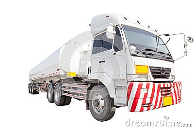 Heavy oil container truck isolated white background