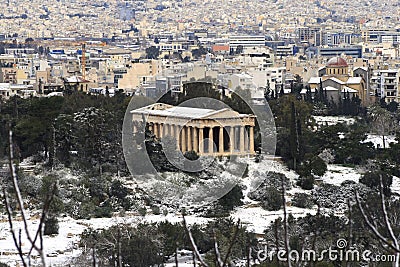 Heavy snow storm hits Athens, Greece