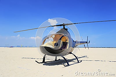 Helicopter on seaside