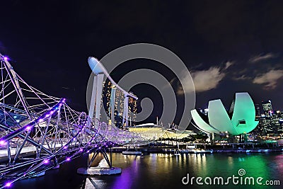 Helix bridge to Marina Bay Hotel