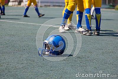 Helmet player in college football