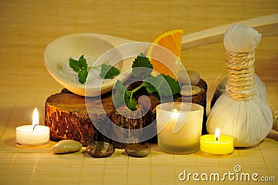 Herbal stamp candle light