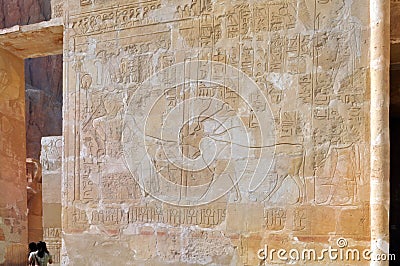 Hieroglips on the wall in pharaoh temple