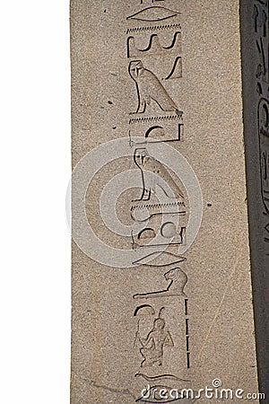 Hieroglyphics on the Egyptian obelisk