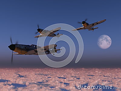 High altitude WWII fighter planes