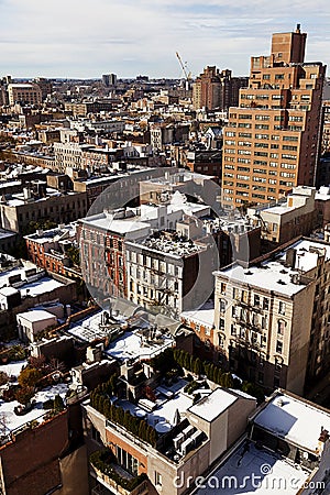 West Village Snow Covered Roof Tops Manhattan New-York