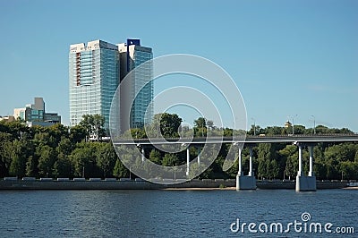 High building and bridge