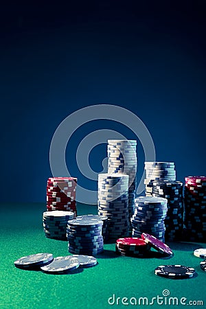 High contrast image of Casino chips