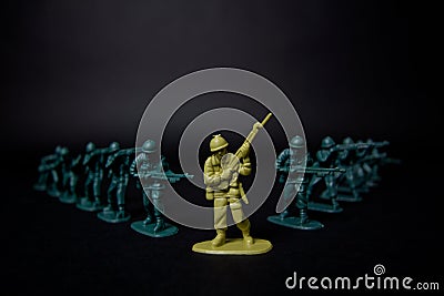 High Contrast Toy Soldiers Close up