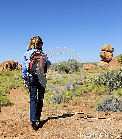 High Heel Walking Woman in Outback Australia