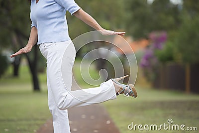 High Heels balancing woman outdoor