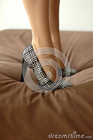 High heels on a sofa