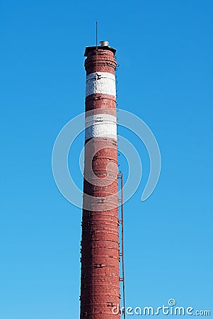 High old brick chimney