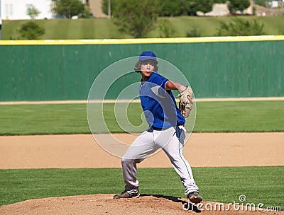 High school baseball pitcher