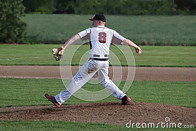 High school baseball pitcher.