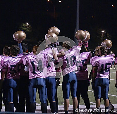High School Football Team Supports Breast Cancer