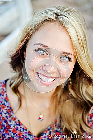 High School Senior Close Up Smiling Face