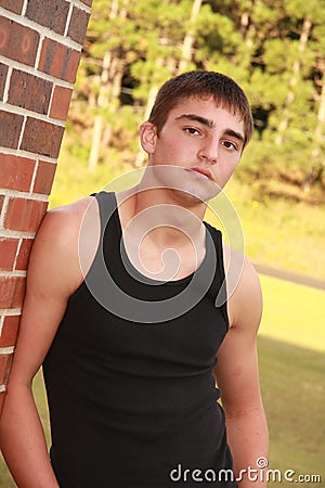 High School Senior Portrait Cute Serious Male