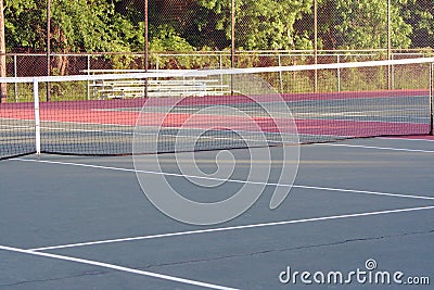 High School Tennis Court Cross View