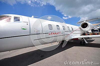 High speed and fuel efficient Bombardier Learjet 60XR executive jet showcased at Singapore Airshow 2012