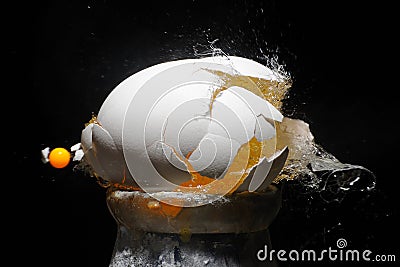 High speed image of broken egg