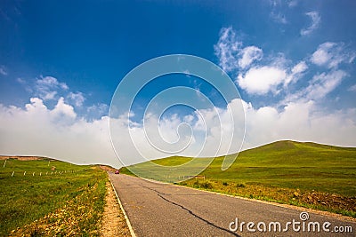 High speed road with sky