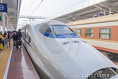 High speed train in Chinse Spring Festival holiday