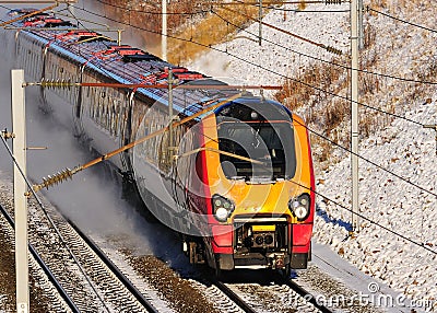 High Speed Train in the Snow