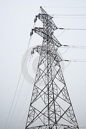 The high-voltage line iron tower