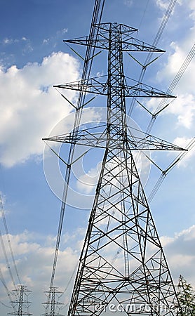 High voltage post.High-voltage tower