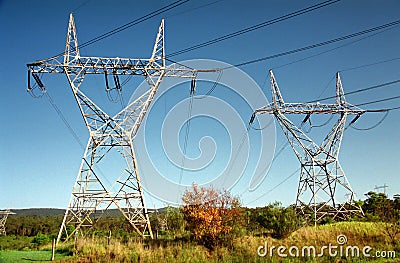 High voltage power towers
