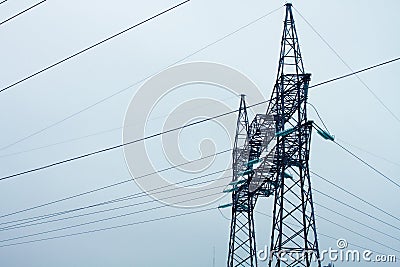 High-voltage wire tower