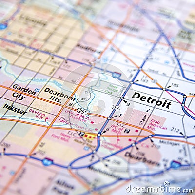 Highway map of Detroit Michigan