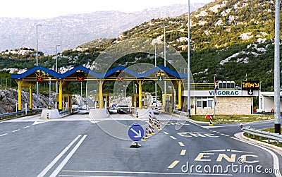 Highway toll gate on croatian road