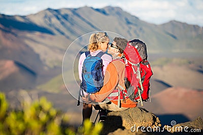 Hikers enjoying the view from the mountain top