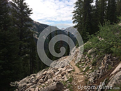 Hiking path in Sawtooth mountains