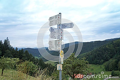 Hiking signs in the Black Forest, Germany