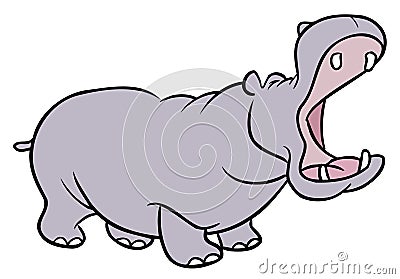 Hippopotamus Cartoon Illustration Royalty Free